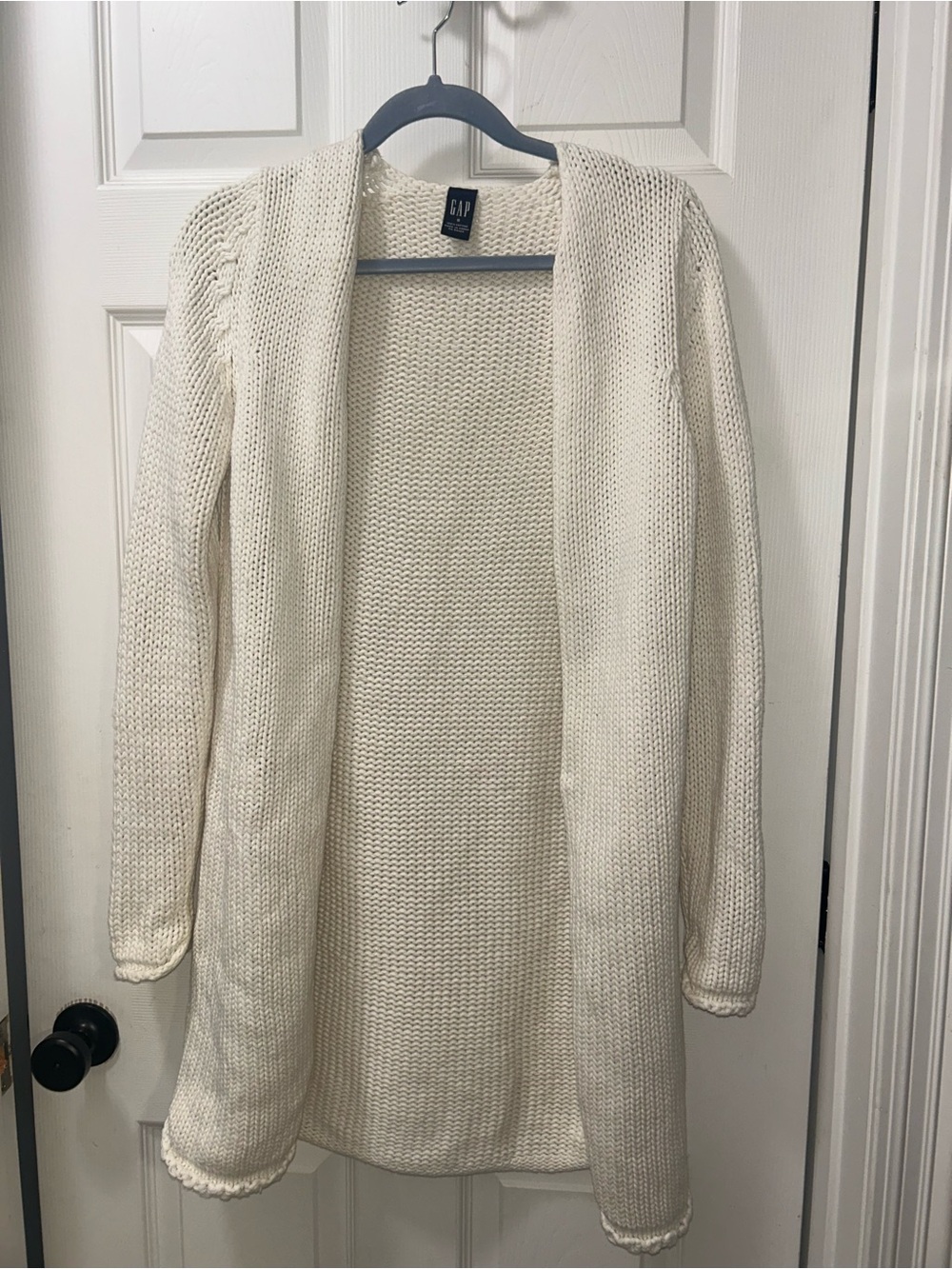 Vintage GAP 100% Cotton Chunky Knit Open Front Cardigan Sweater Small - Picture 2 of 6